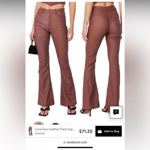 Edikted Leather Flare Pants